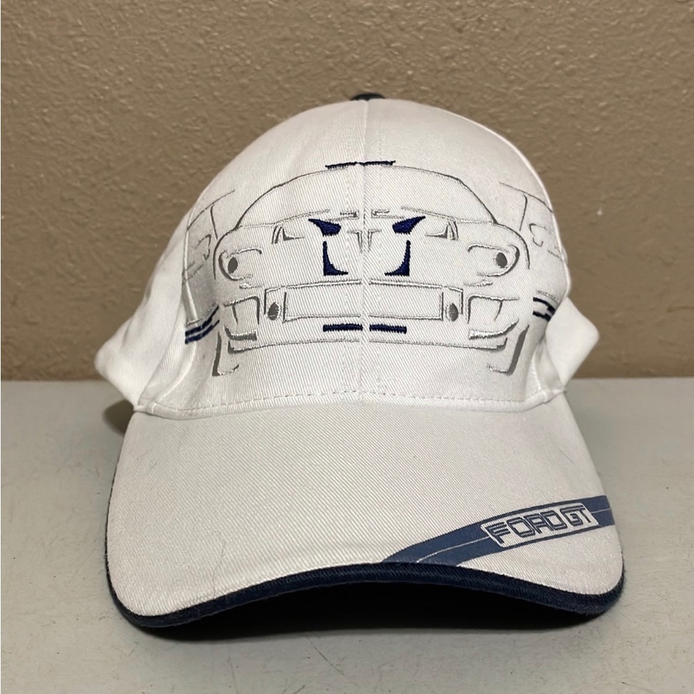 Ford GT Collection Car Embroidered White Strapback Hat Cap